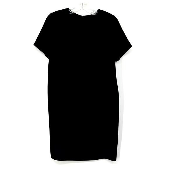 Vintage 90s ALGO Switzerland Womens Black 100% Silk Sheath Dress EU 42/US 14 - Picture 3 of 16